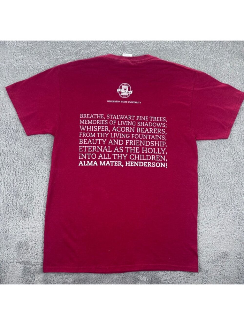 Jerzees Henderson State University T-Shirt Mens Medium Maroon 125 Years Graphic - Picture 7 of 7